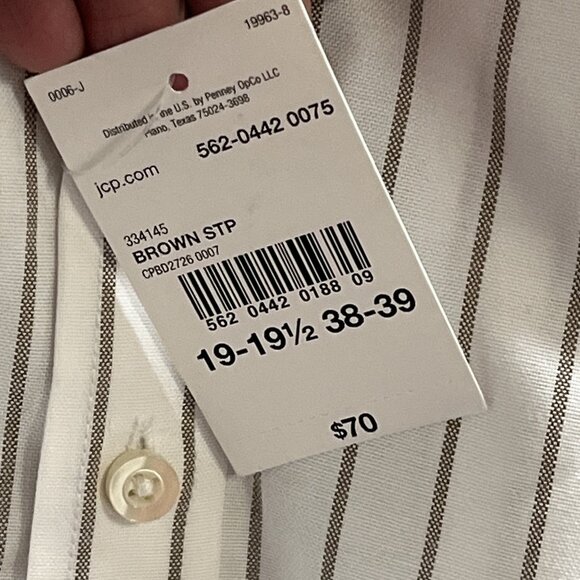 Stafford Shirt Men XXLXT Brown Striped Button Down Coolmax Office Career Preppy - Picture 5 of 9